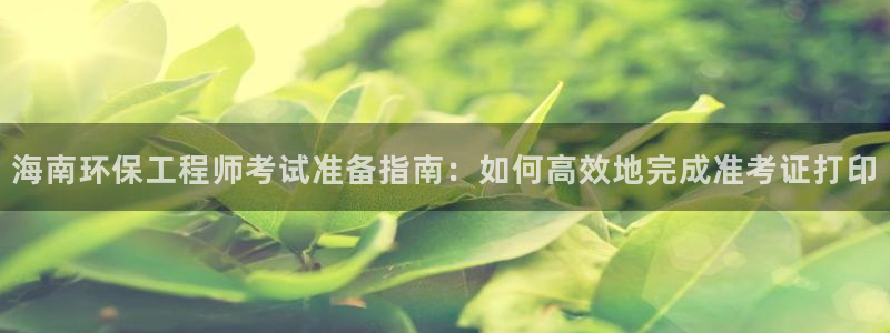 彩名堂一直不出结果怎么回事呢：海南环保工程师考试准备指南：如