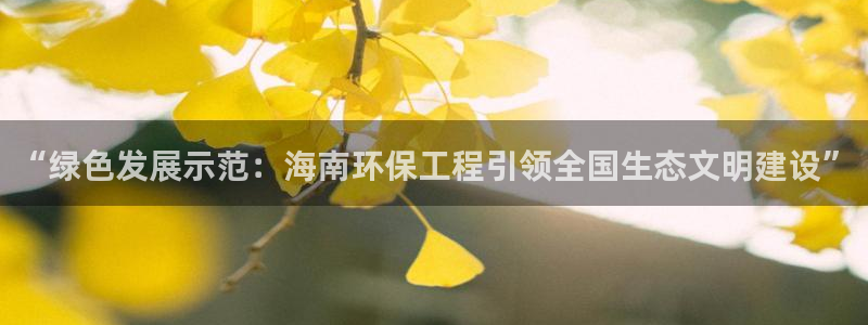 彩名堂app2.05版本：“绿色发展示范：海南环保工程引领全